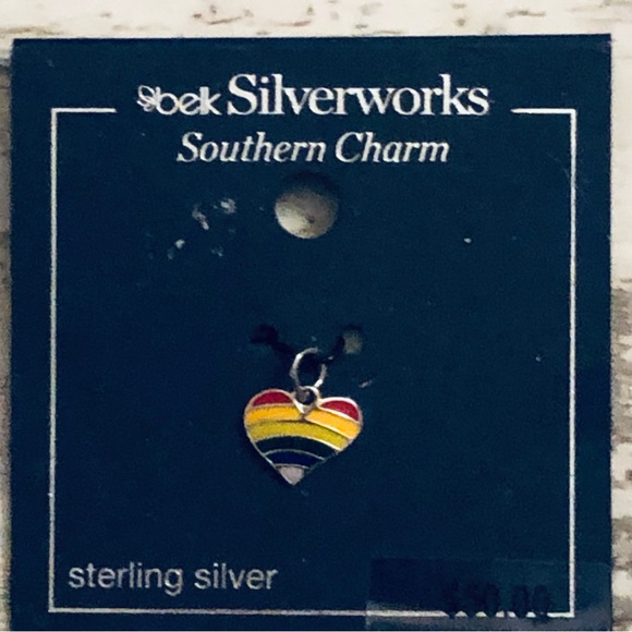 Pride heart rainbow pendant sterling silver NEW! - Picture 2 of 3